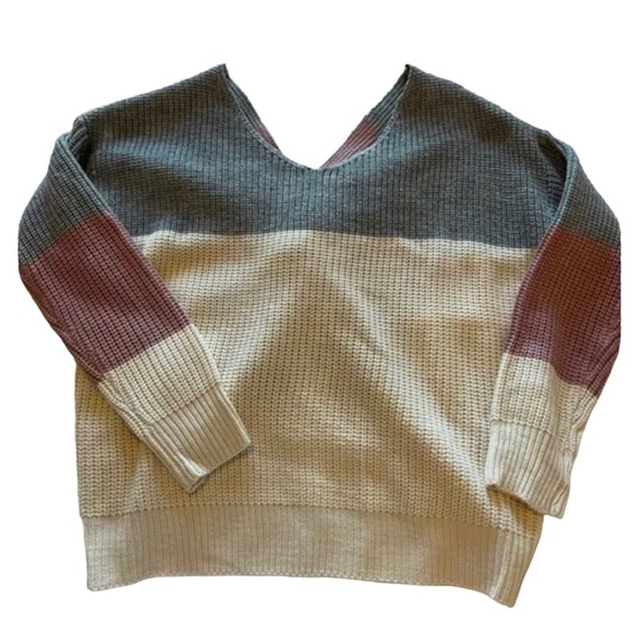 Twisted Knot Color Blocked Knit Sweater Size Large - Picture 6 of 12
